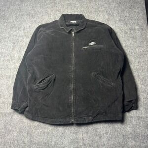 Vintage Rusty Corduroy Jacket Mens Large Black Full Zip Surf Skate Y2K